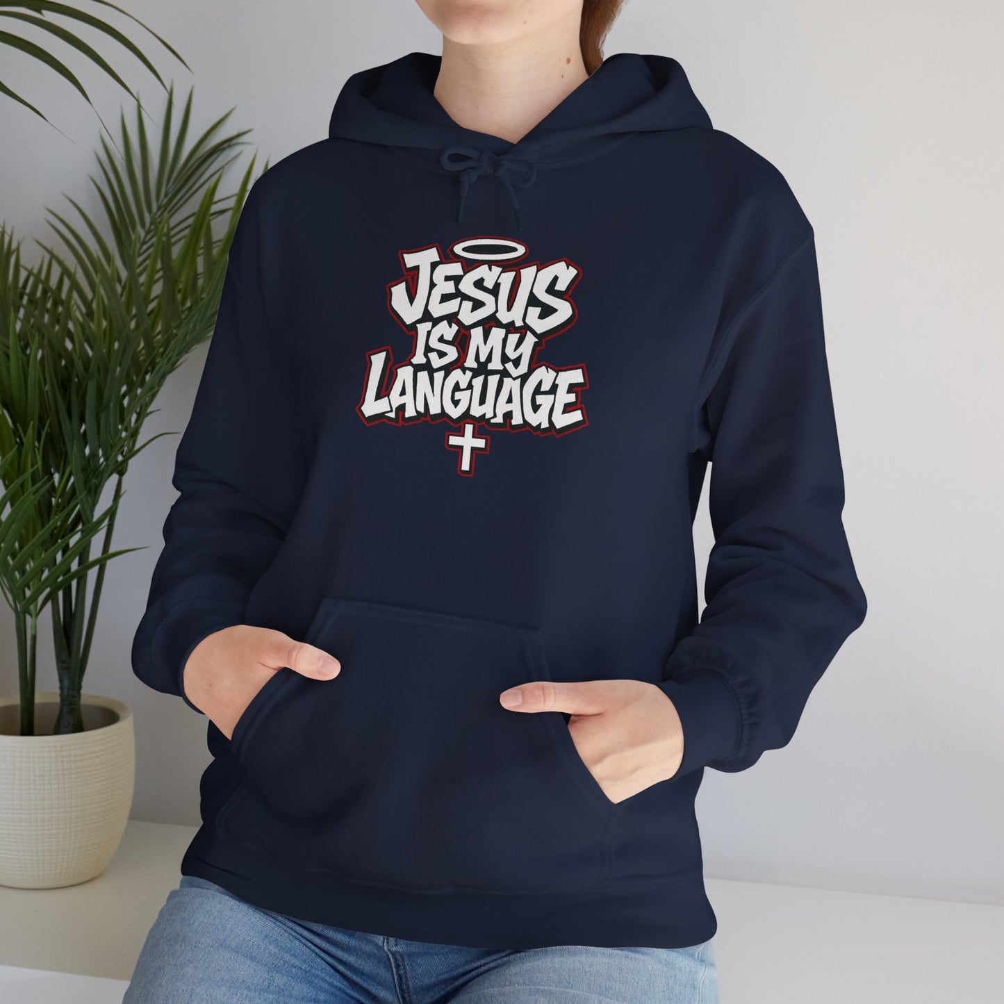 Faith Hoodie — "Jesus Is My Language" Graphic Pullover