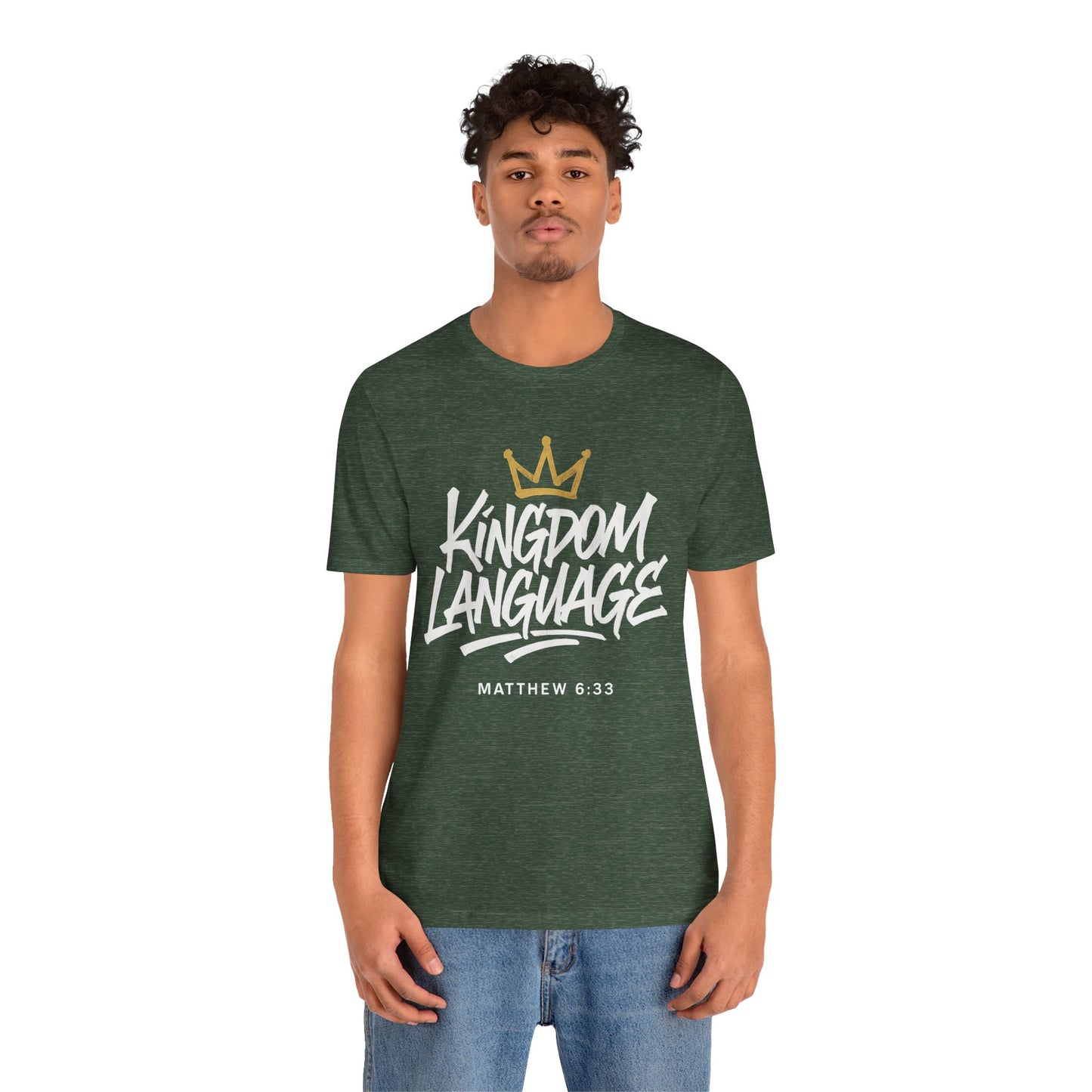 Kingdom Language Crown Tee — Christian Faith Graphic T-Shirt