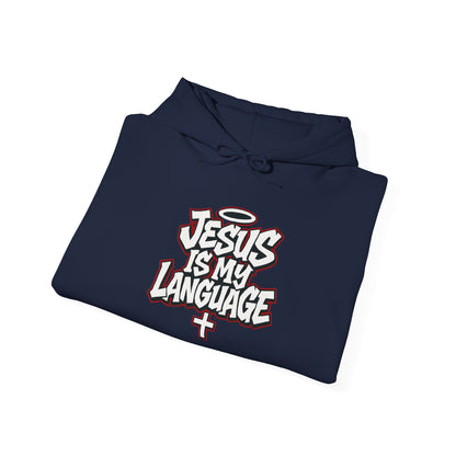 Faith Hoodie — "Jesus Is My Language" Graphic Pullover