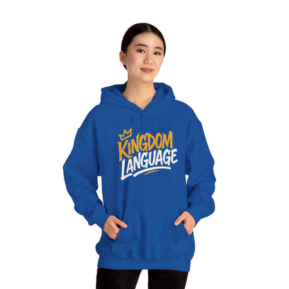 Kingdom Language Unisex Hoodie — Bold Script Christian Faith Sweatshirt