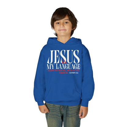 Youth Hoodie — "Jesus Is My Language"