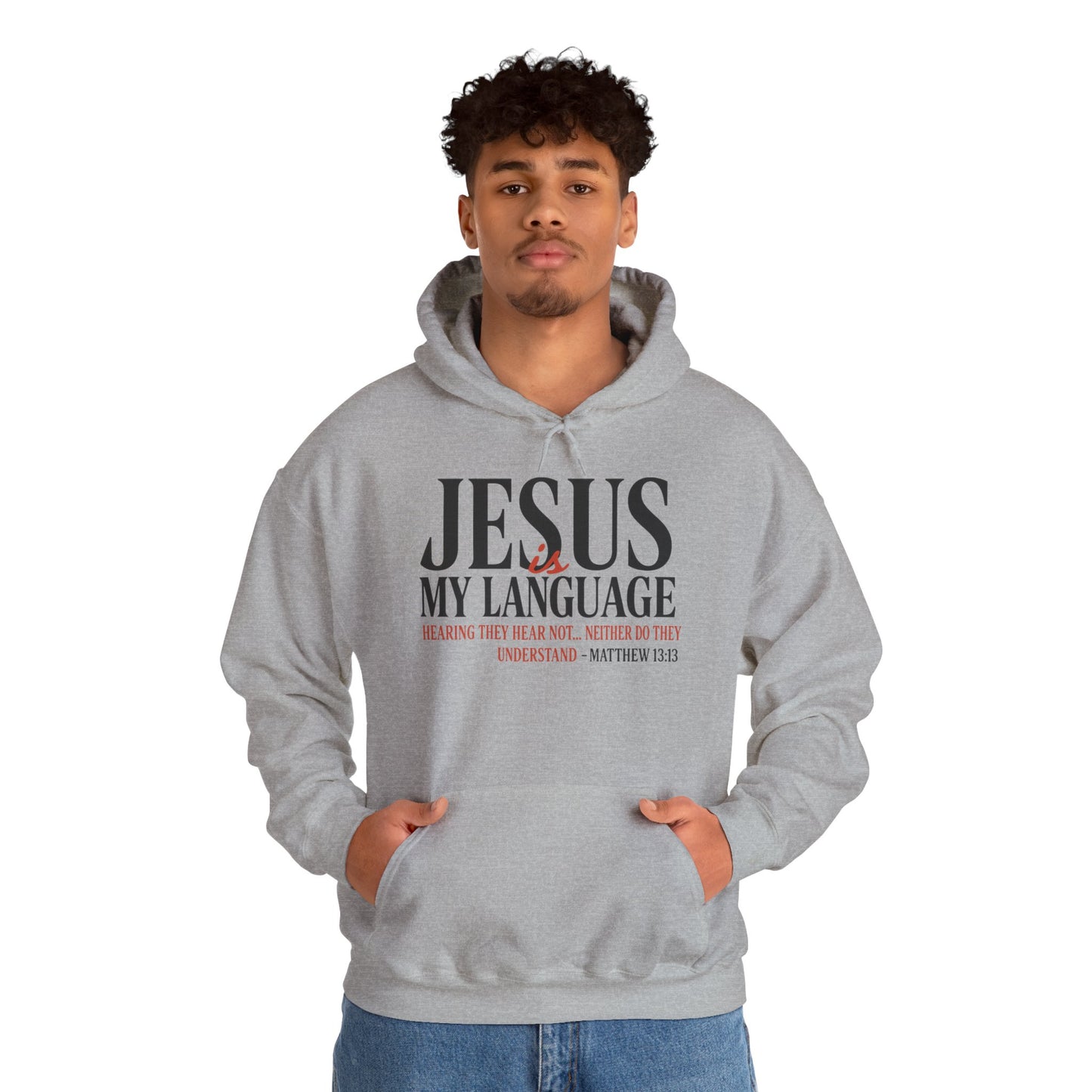 Jesus Is My Language--Unisex White Hoodie
