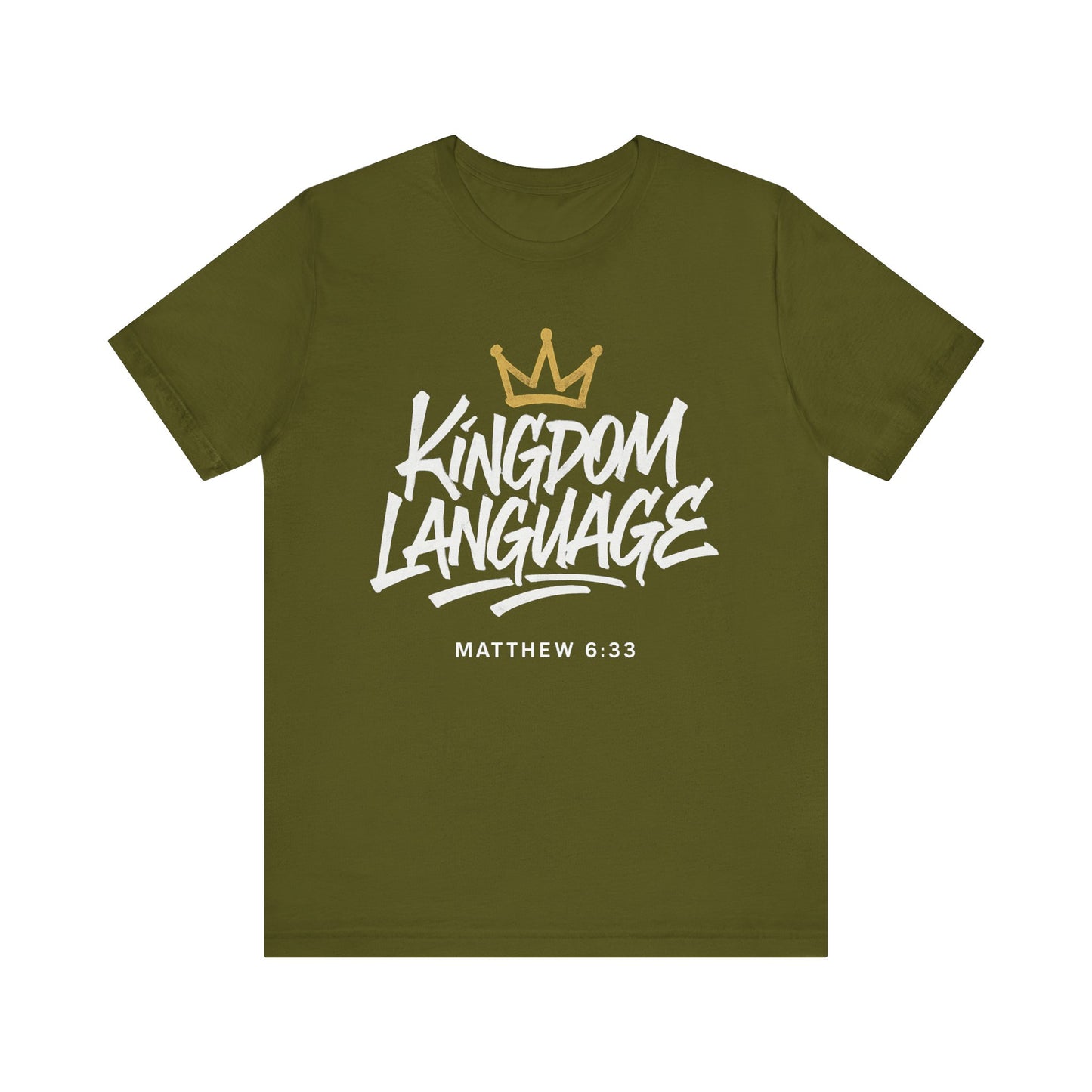 Kingdom Language Crown Tee — Christian Faith Graphic T-Shirt