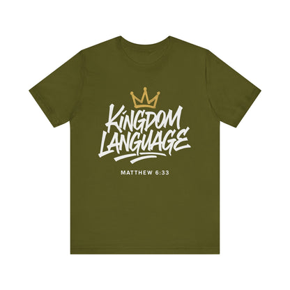 Kingdom Language Crown Tee — Christian Faith Graphic T-Shirt