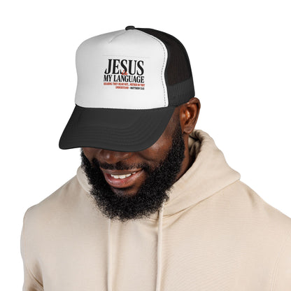 Trucker Cap — "Jesus My Language" Christian Faith Mesh Hat