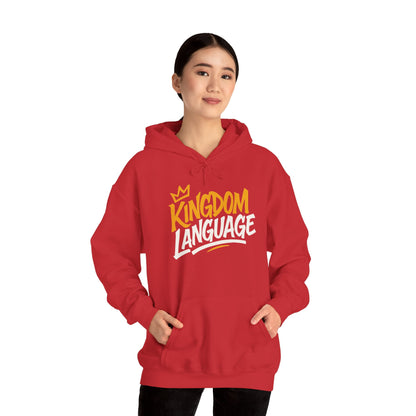 Kingdom Language Unisex Hoodie — Bold Script Christian Faith Sweatshirt