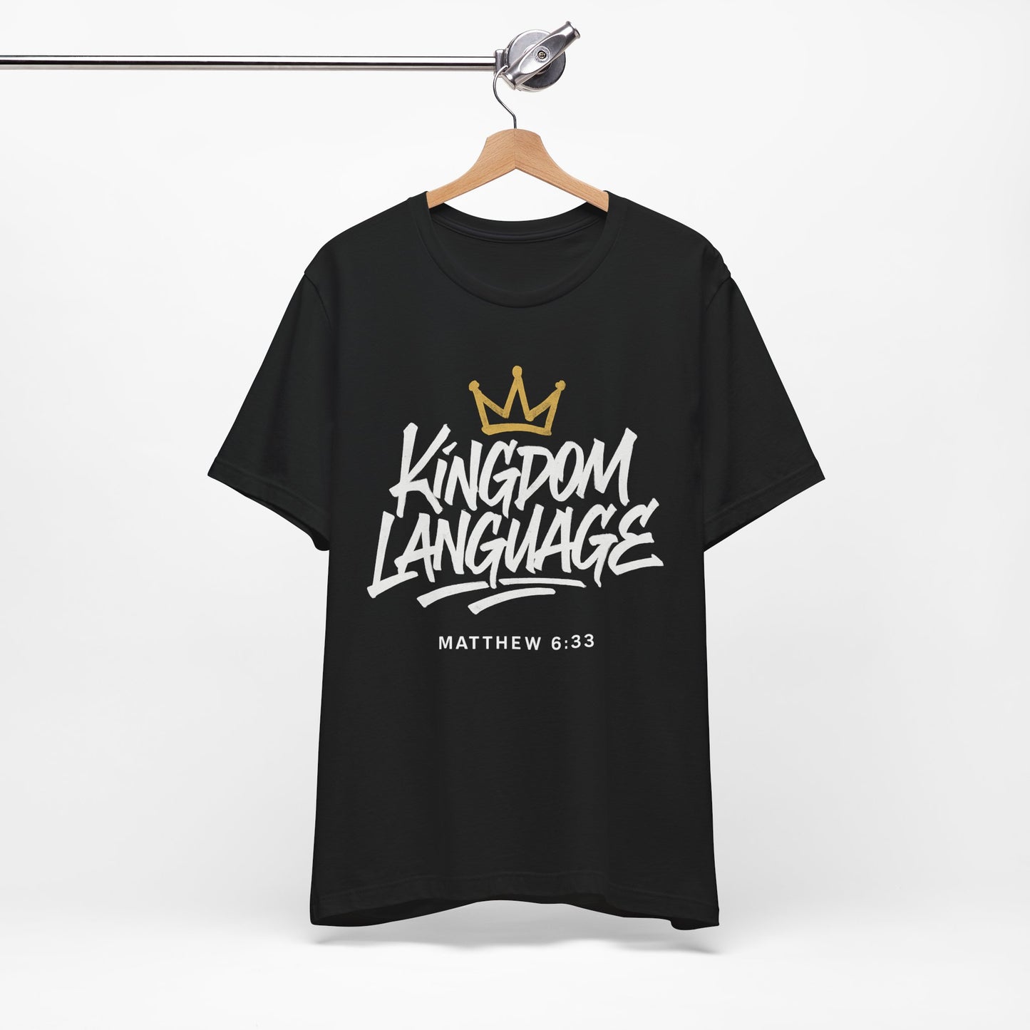 Kingdom Language Crown Tee — Christian Faith Graphic T-Shirt