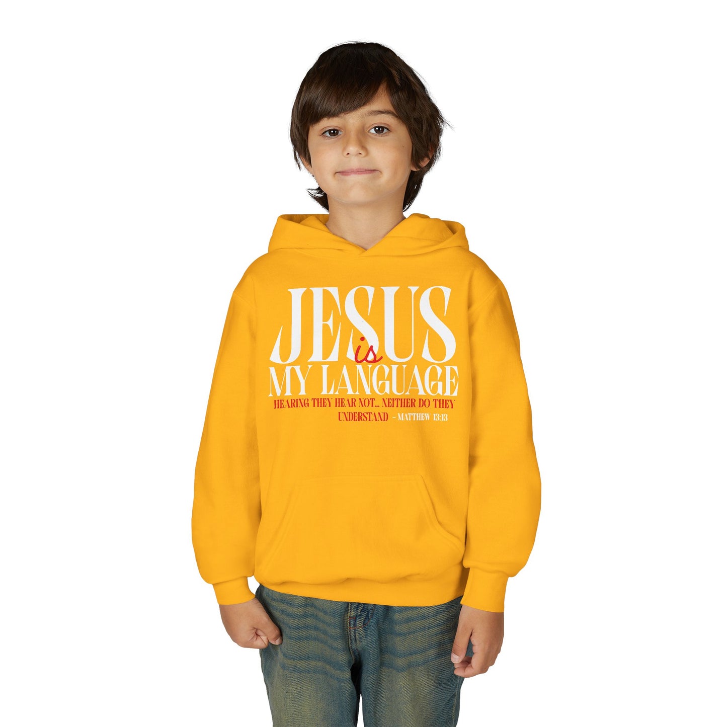 Youth Hoodie — "Jesus Is My Language"