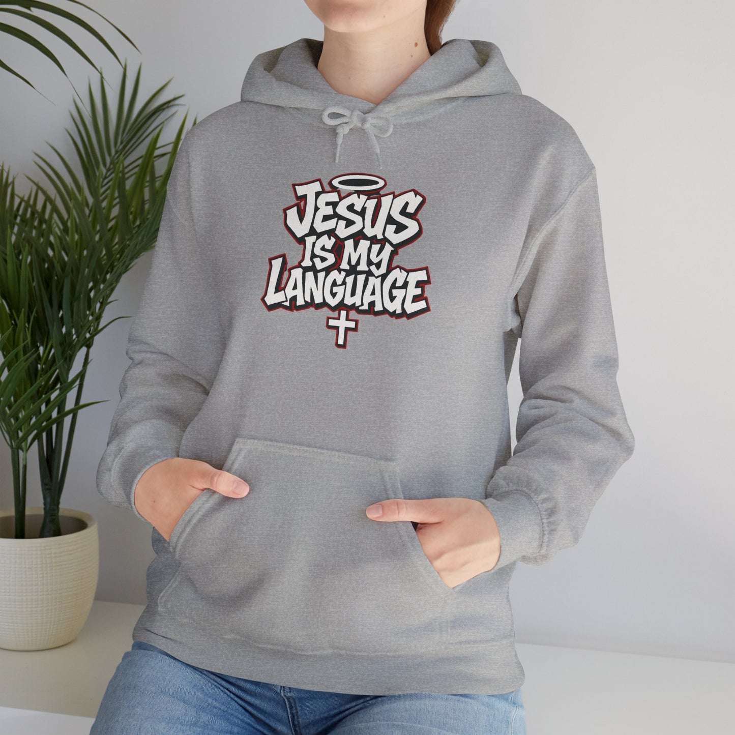 Faith Hoodie — "Jesus Is My Language" Graphic Pullover