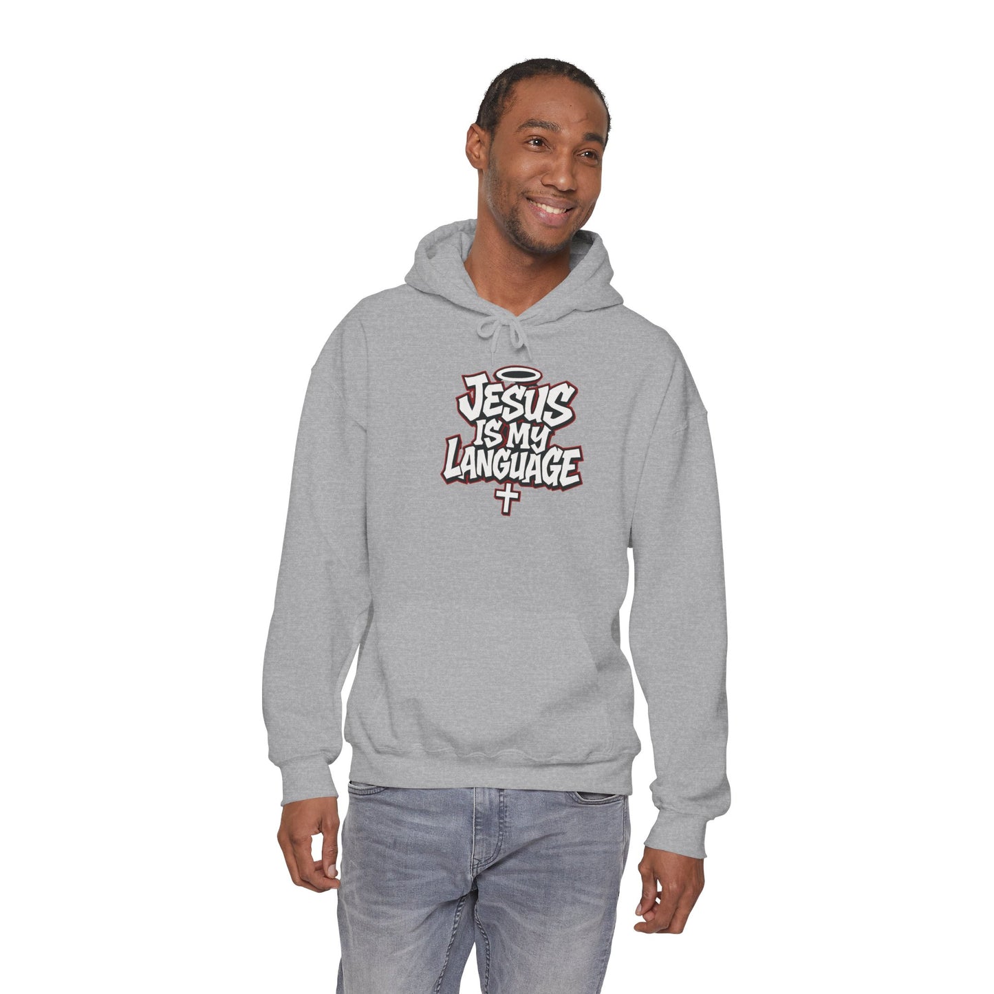 Faith Hoodie — "Jesus Is My Language" Graphic Pullover