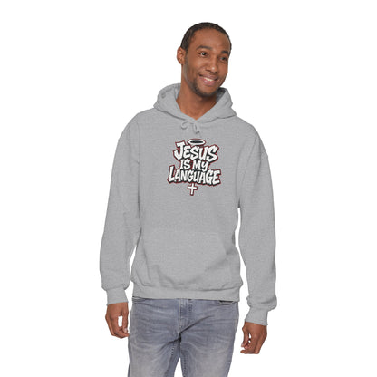 Faith Hoodie — "Jesus Is My Language" Graphic Pullover
