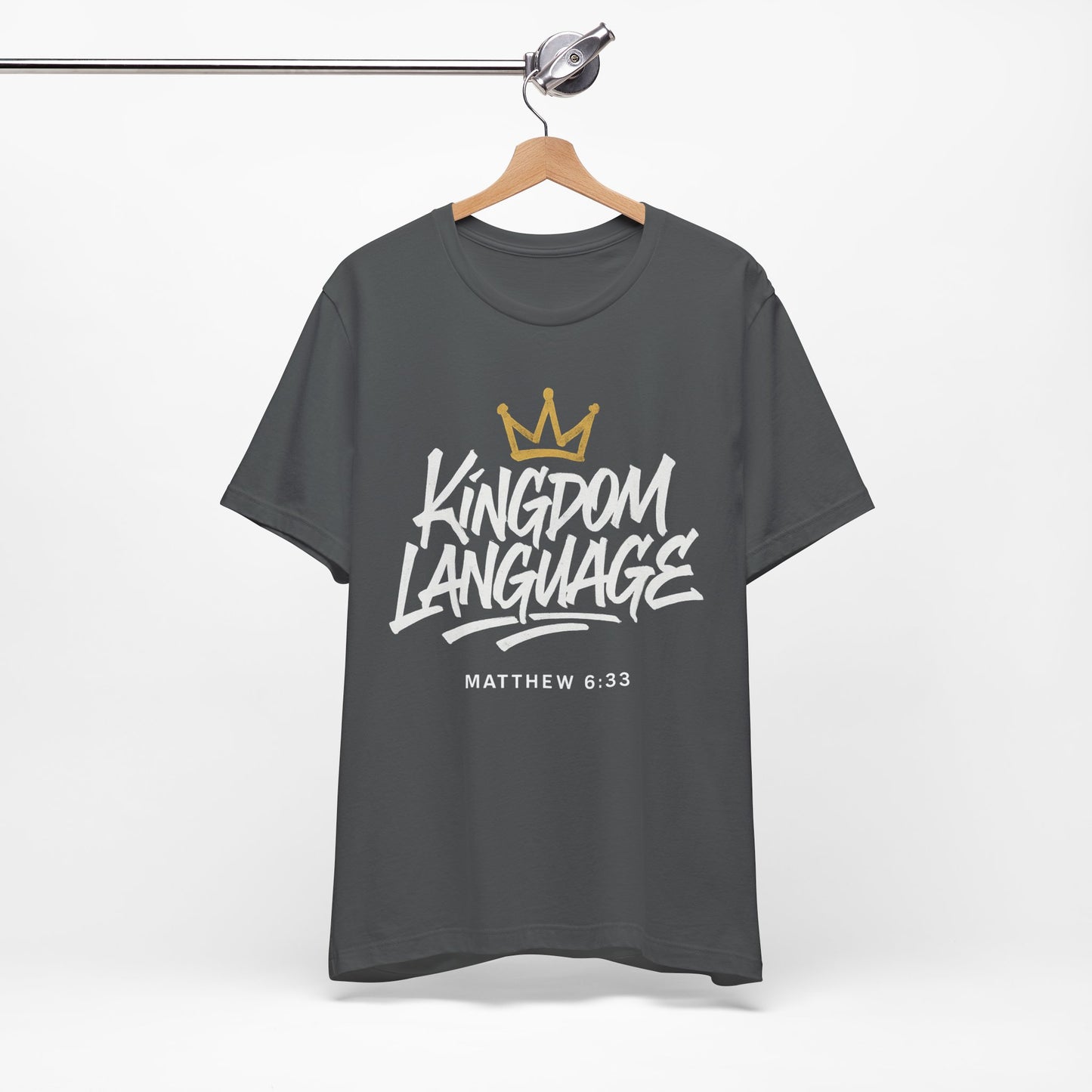 Kingdom Language Crown Tee — Christian Faith Graphic T-Shirt