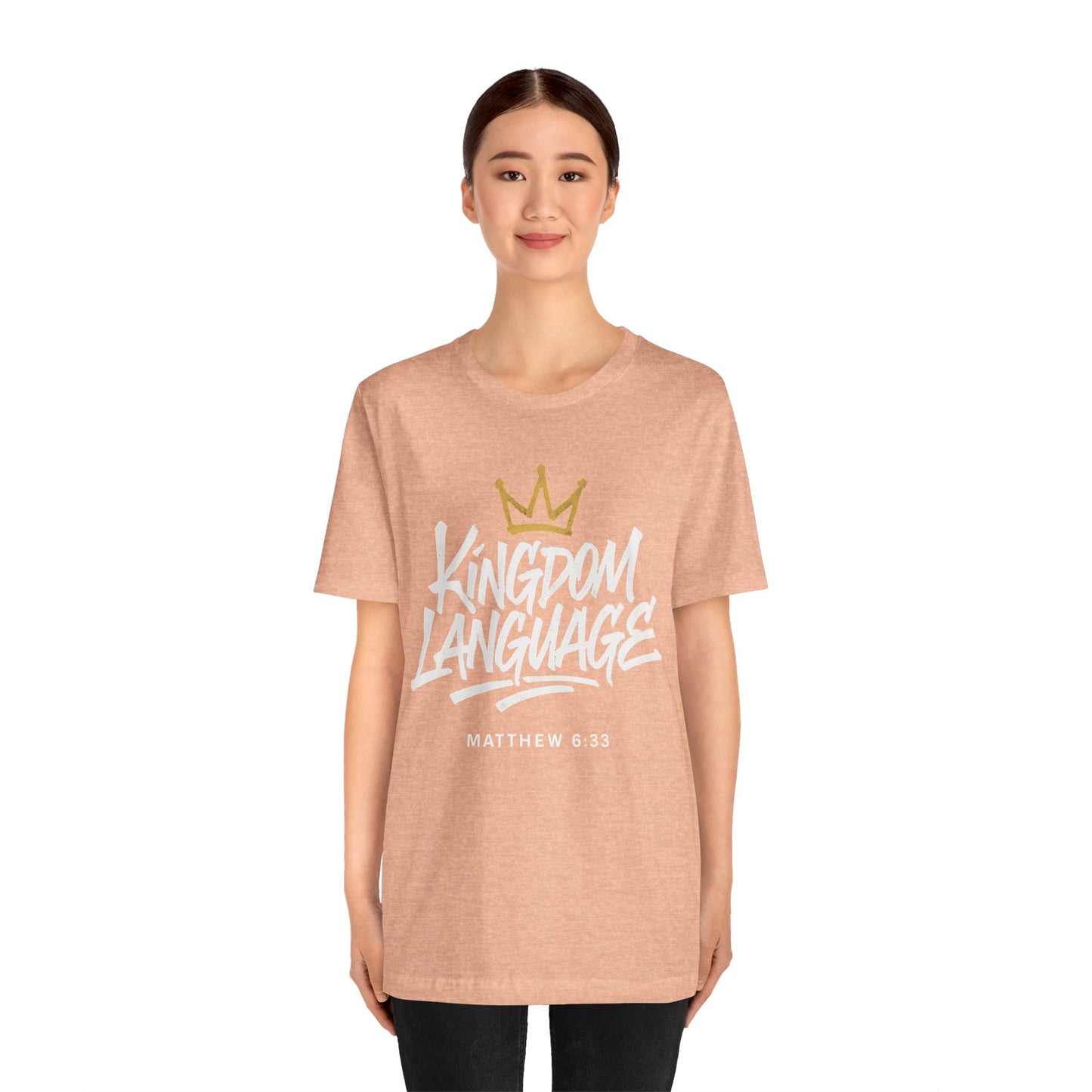 Kingdom Language Crown Tee — Christian Faith Graphic T-Shirt