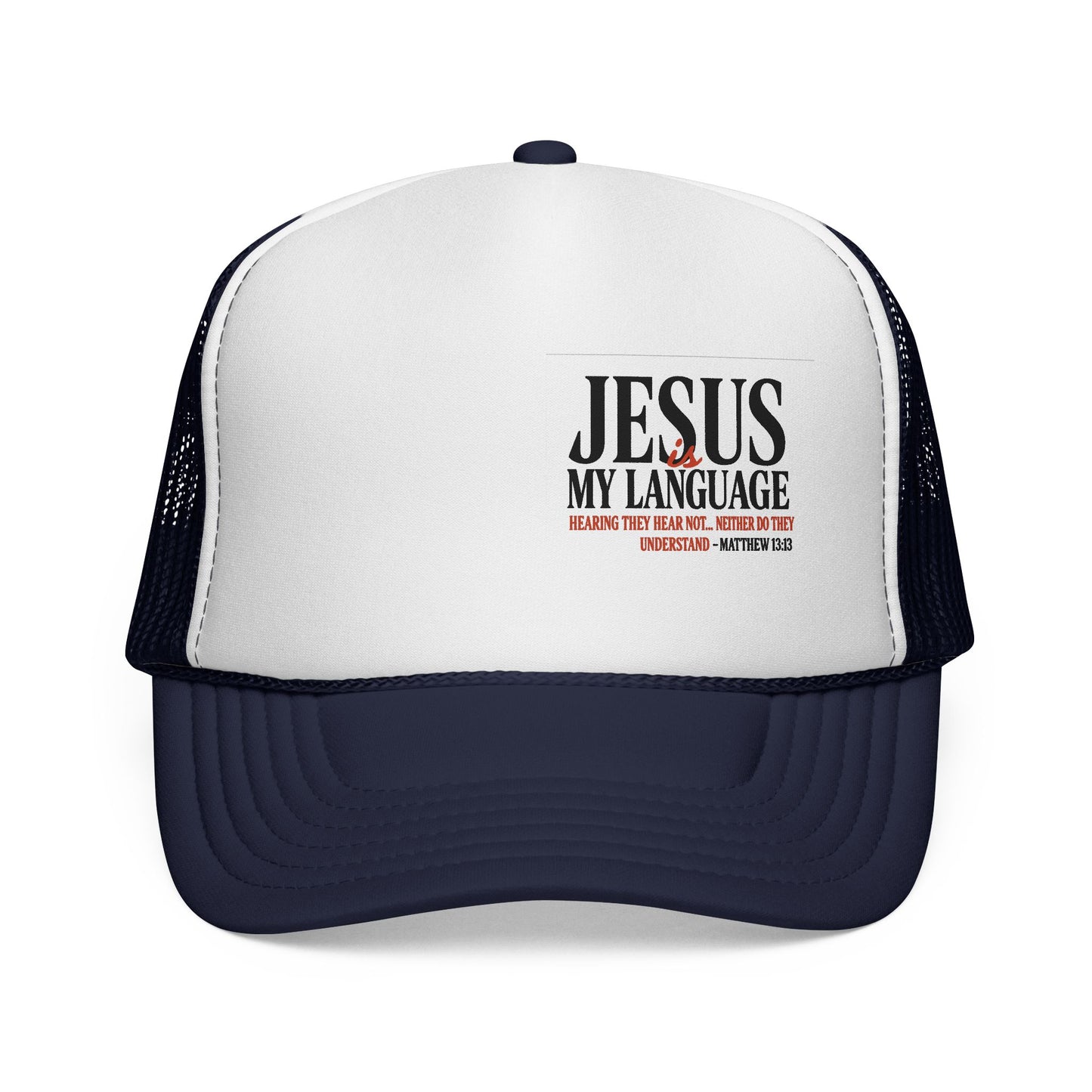 Trucker Cap — "Jesus My Language" Christian Faith Mesh Hat