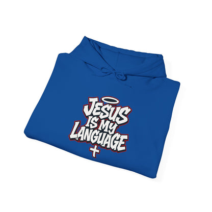 Faith Hoodie — "Jesus Is My Language" Graphic Pullover