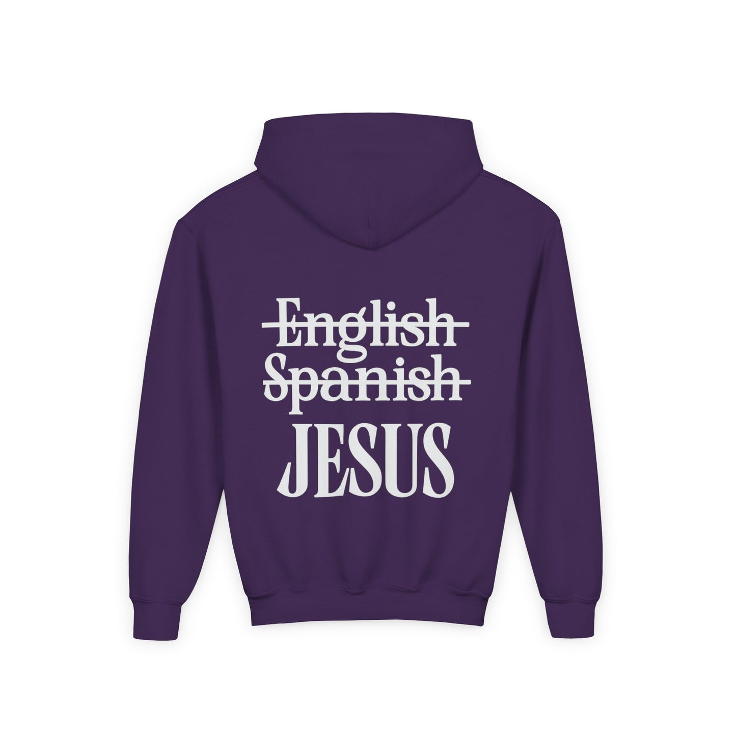 Youth Hoodie — "Jesus My Language" Christian Faith Sweatshirt