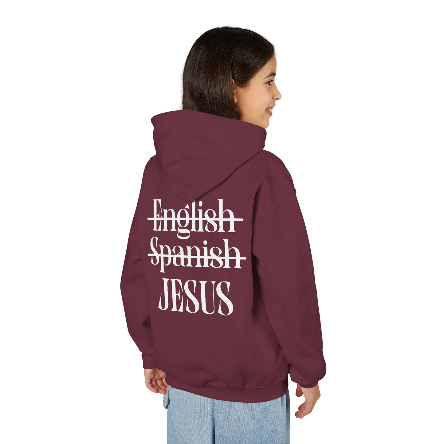 Youth Hoodie — "Jesus Is My Language"