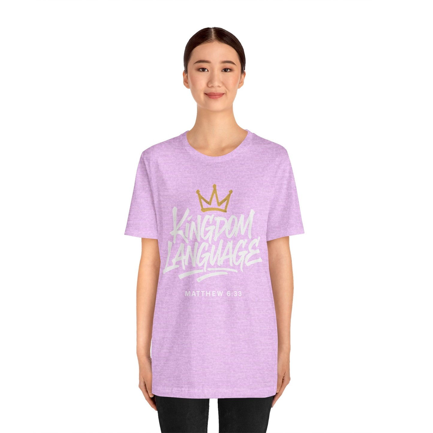 Kingdom Language Crown Tee — Christian Faith Graphic T-Shirt