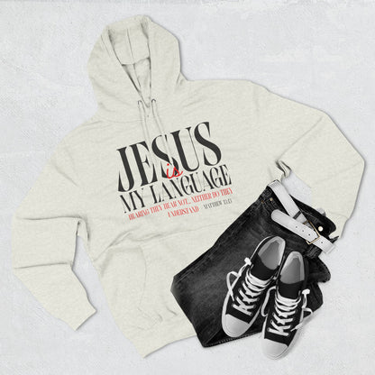 Jesus My Language Hoodie — 'English Spanish' Crossed Out Faith Pullover