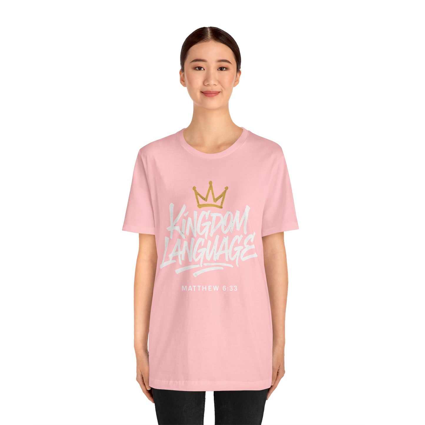 Kingdom Language Crown Tee — Christian Faith Graphic T-Shirt