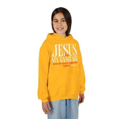 Youth Hoodie — "Jesus Is My Language"