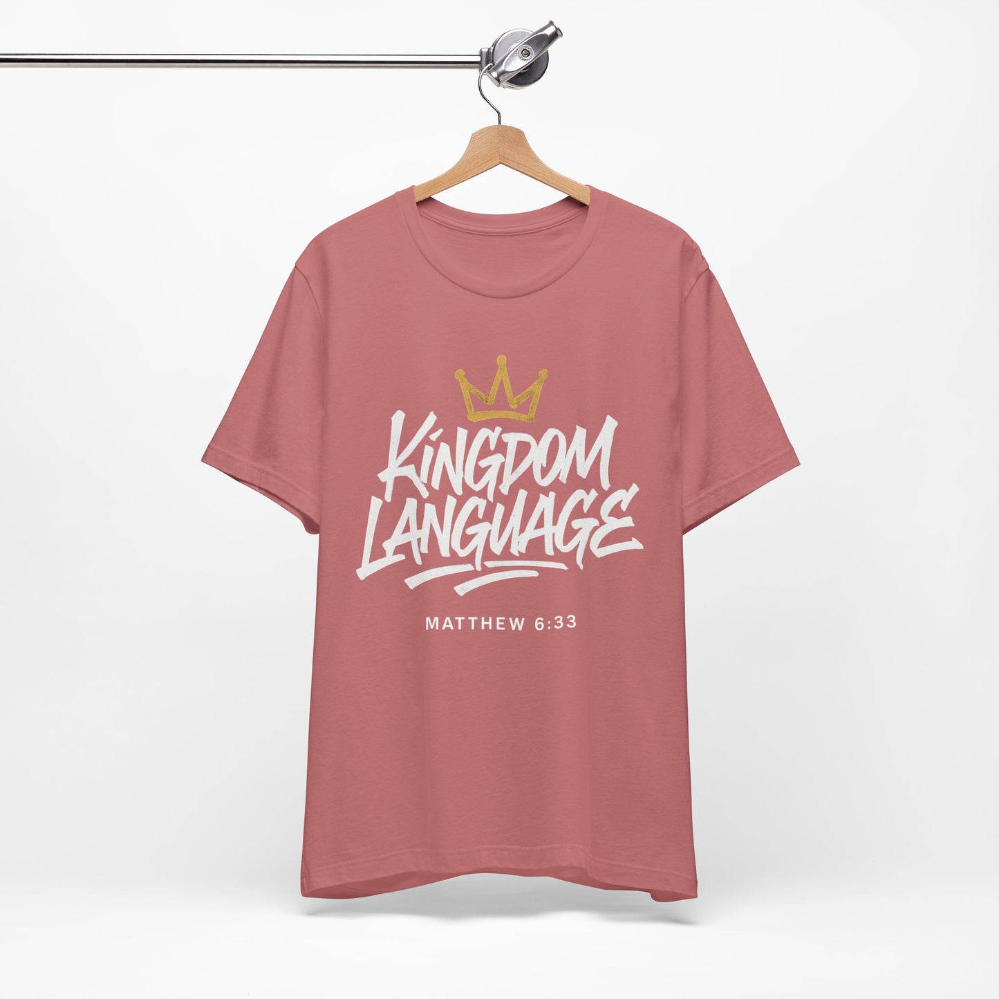 Kingdom Language Crown Tee — Christian Faith Graphic T-Shirt