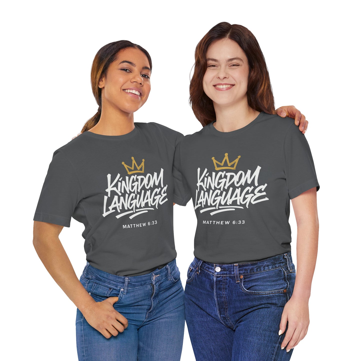 Kingdom Language Crown Tee — Christian Faith Graphic T-Shirt