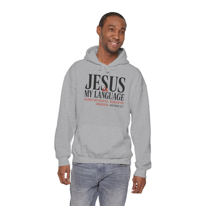 Jesus Is My Language--Unisex White Hoodie