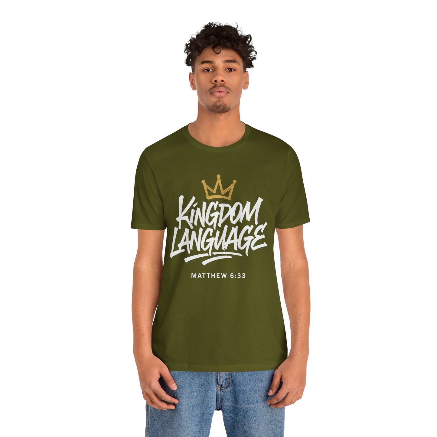 Kingdom Language Crown Tee — Christian Faith Graphic T-Shirt