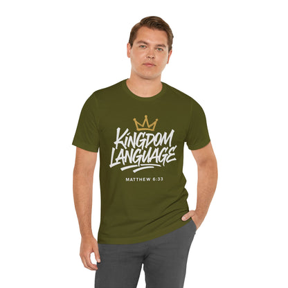 Kingdom Language Crown Tee — Christian Faith Graphic T-Shirt