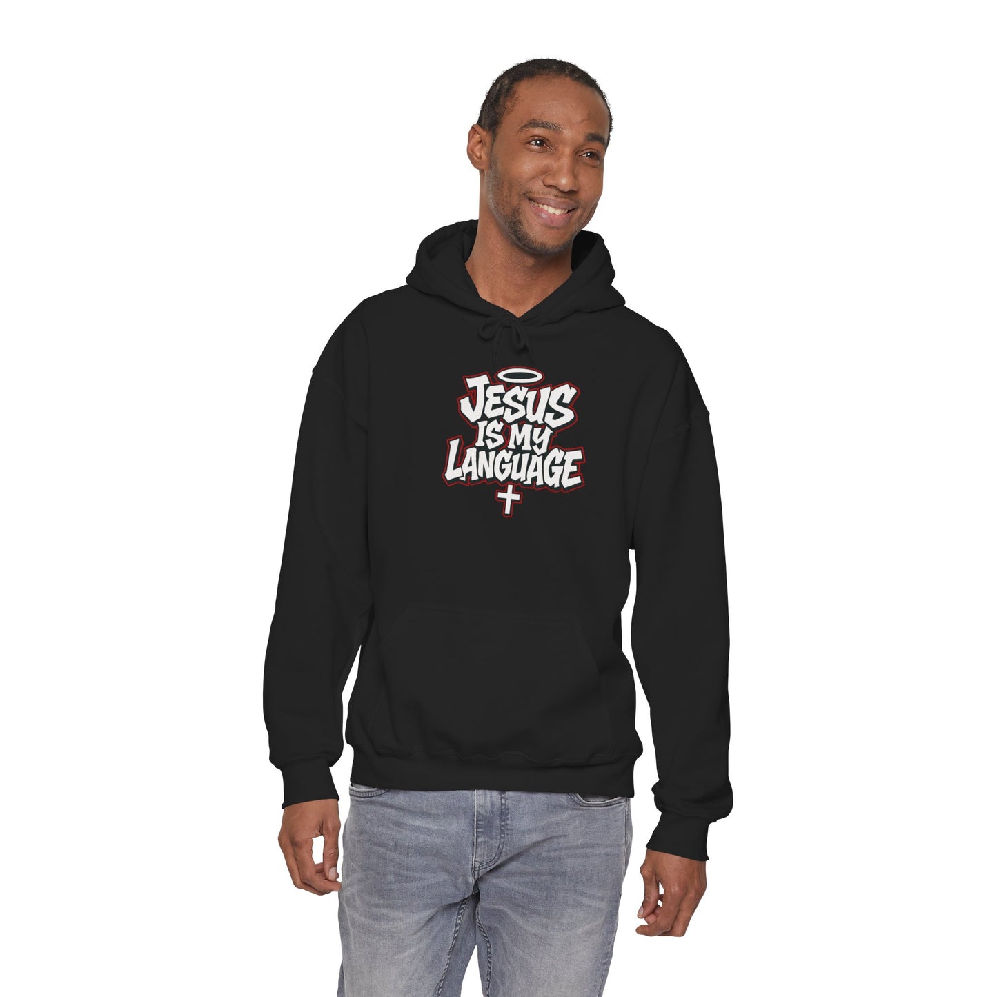 Faith Hoodie — "Jesus Is My Language" Graphic Pullover