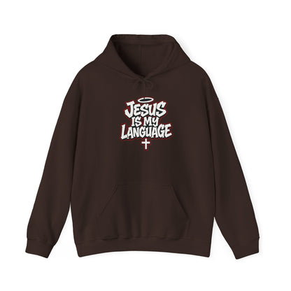 Faith Hoodie — "Jesus Is My Language" Graphic Pullover