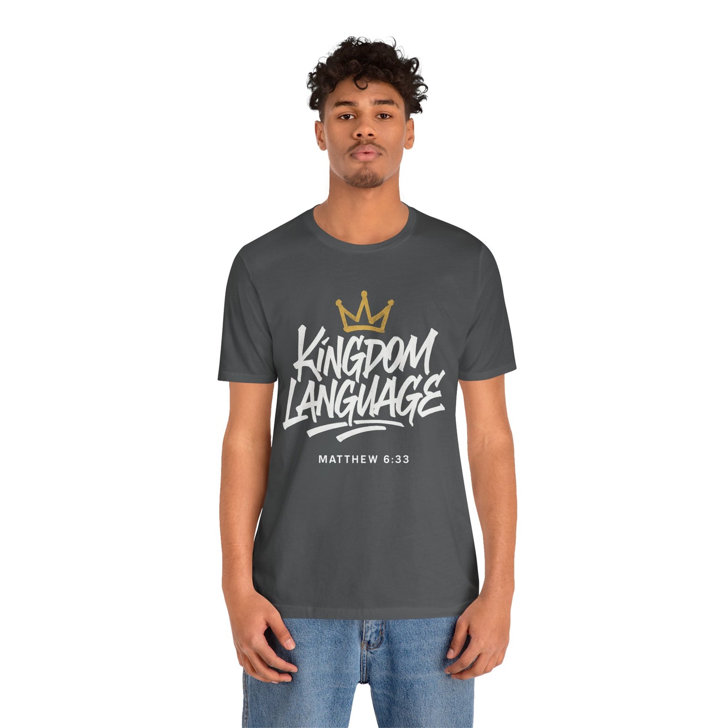 Kingdom Language Crown Tee — Christian Faith Graphic T-Shirt