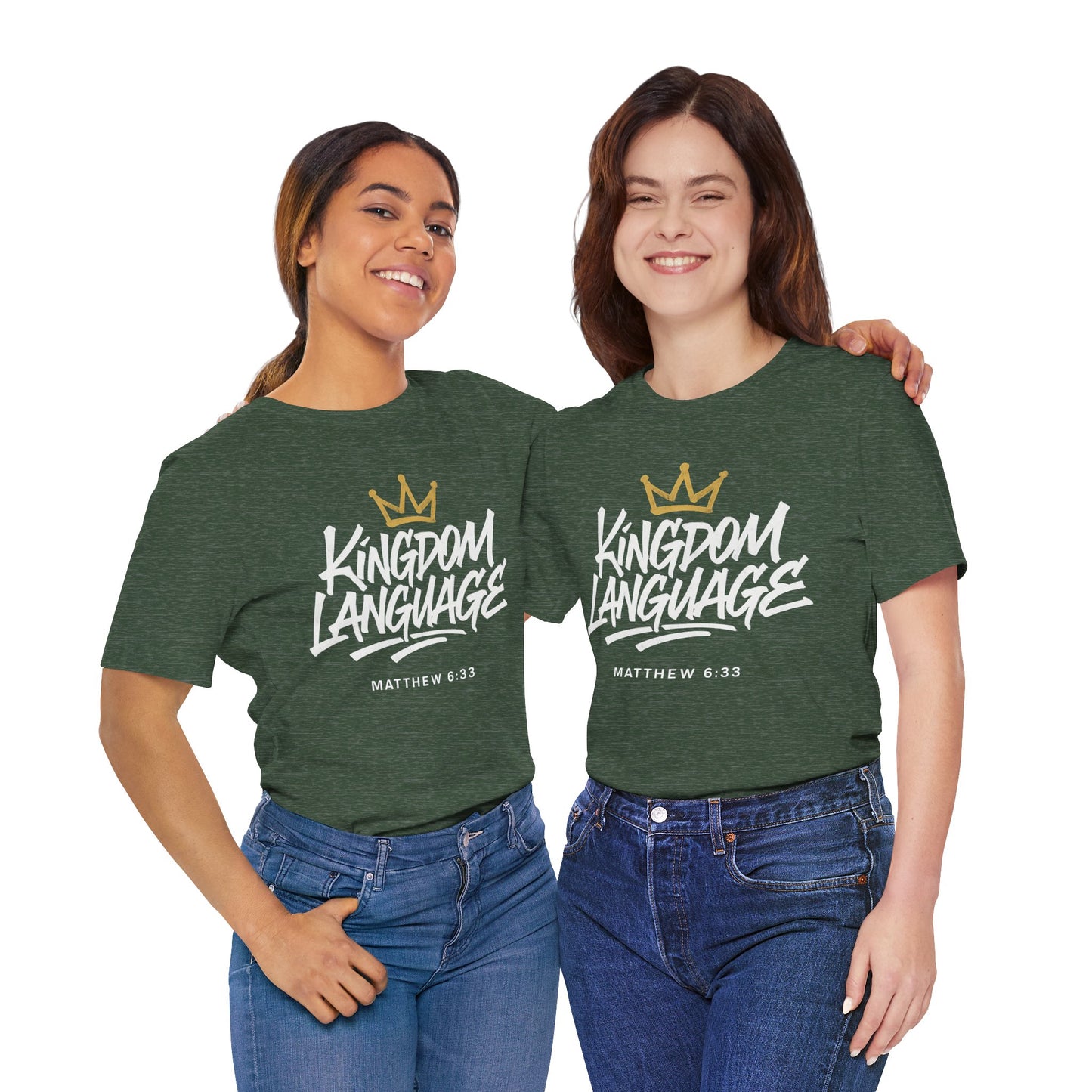 Kingdom Language Crown Tee — Christian Faith Graphic T-Shirt