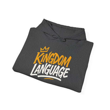 Kingdom Language Unisex Hoodie — Bold Script Christian Faith Sweatshirt