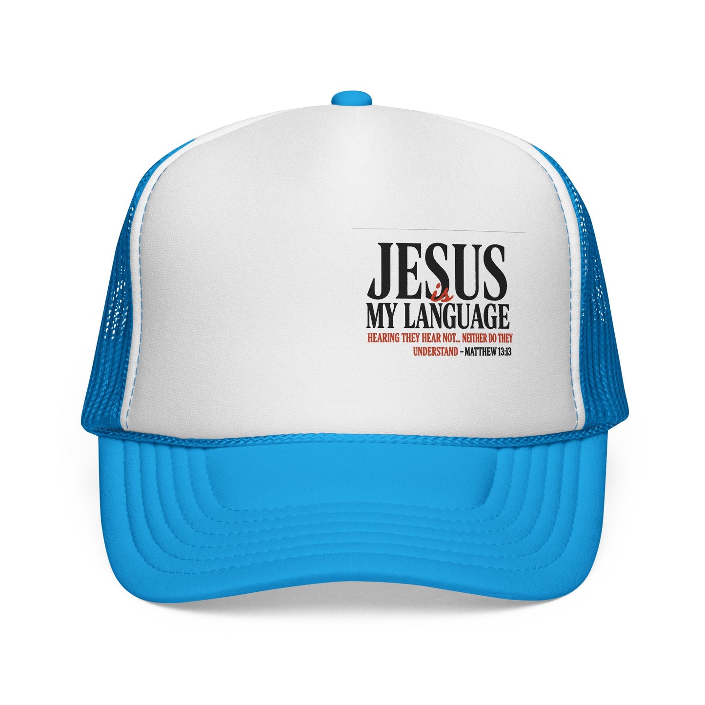 Trucker Cap — "Jesus My Language" Christian Faith Mesh Hat