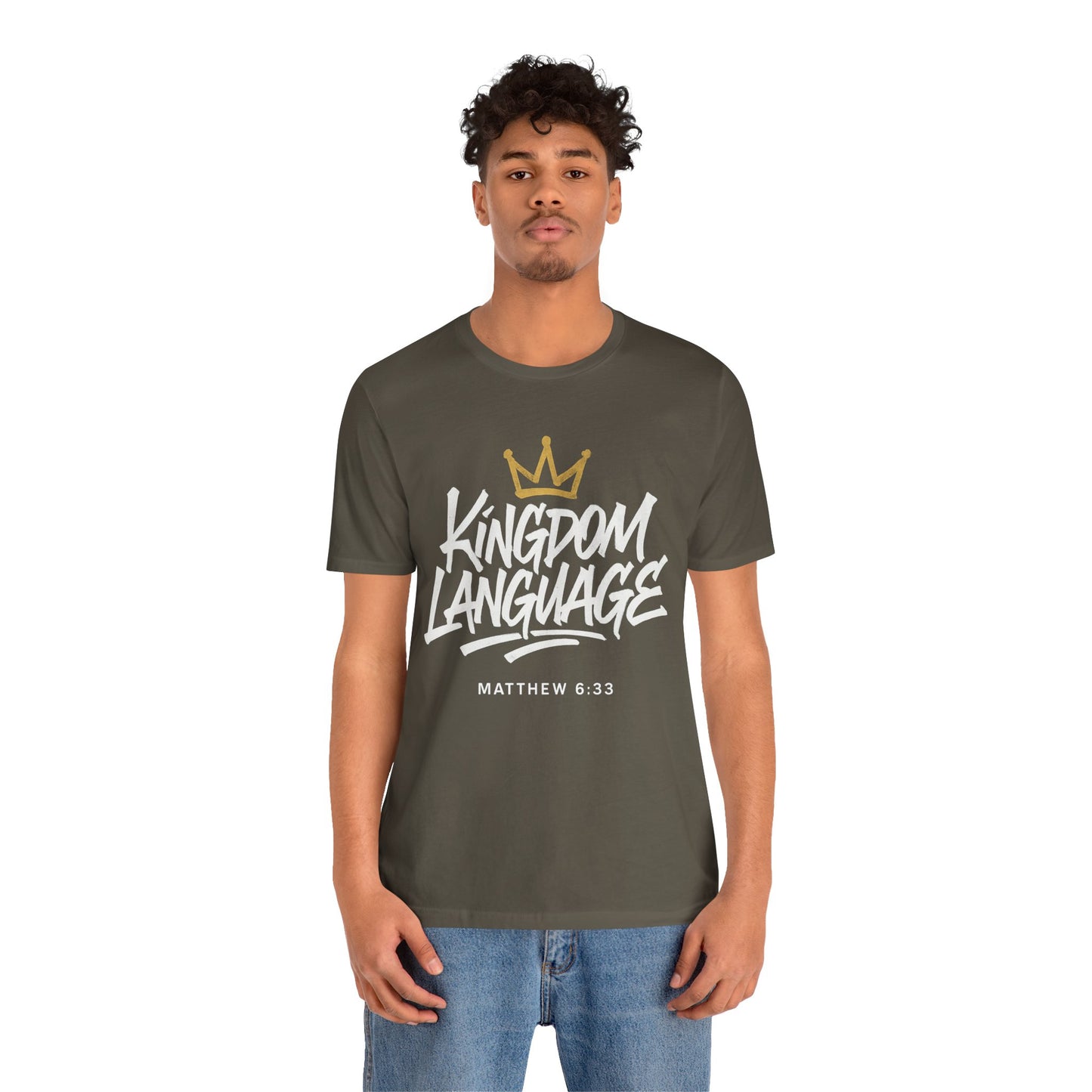 Kingdom Language Crown Tee — Christian Faith Graphic T-Shirt