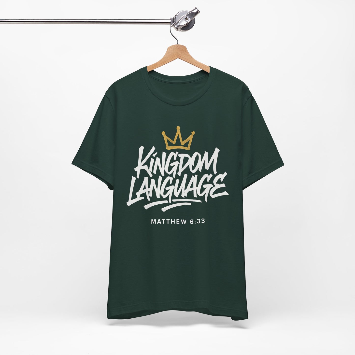 Kingdom Language Crown Tee — Christian Faith Graphic T-Shirt