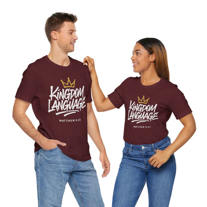 Kingdom Language Crown Tee — Christian Faith Graphic T-Shirt