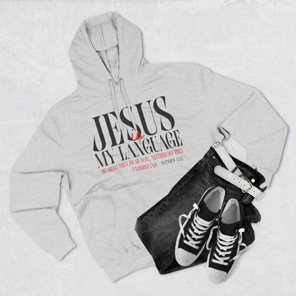 Jesus My Language Hoodie — 'English Spanish' Crossed Out Faith Pullover