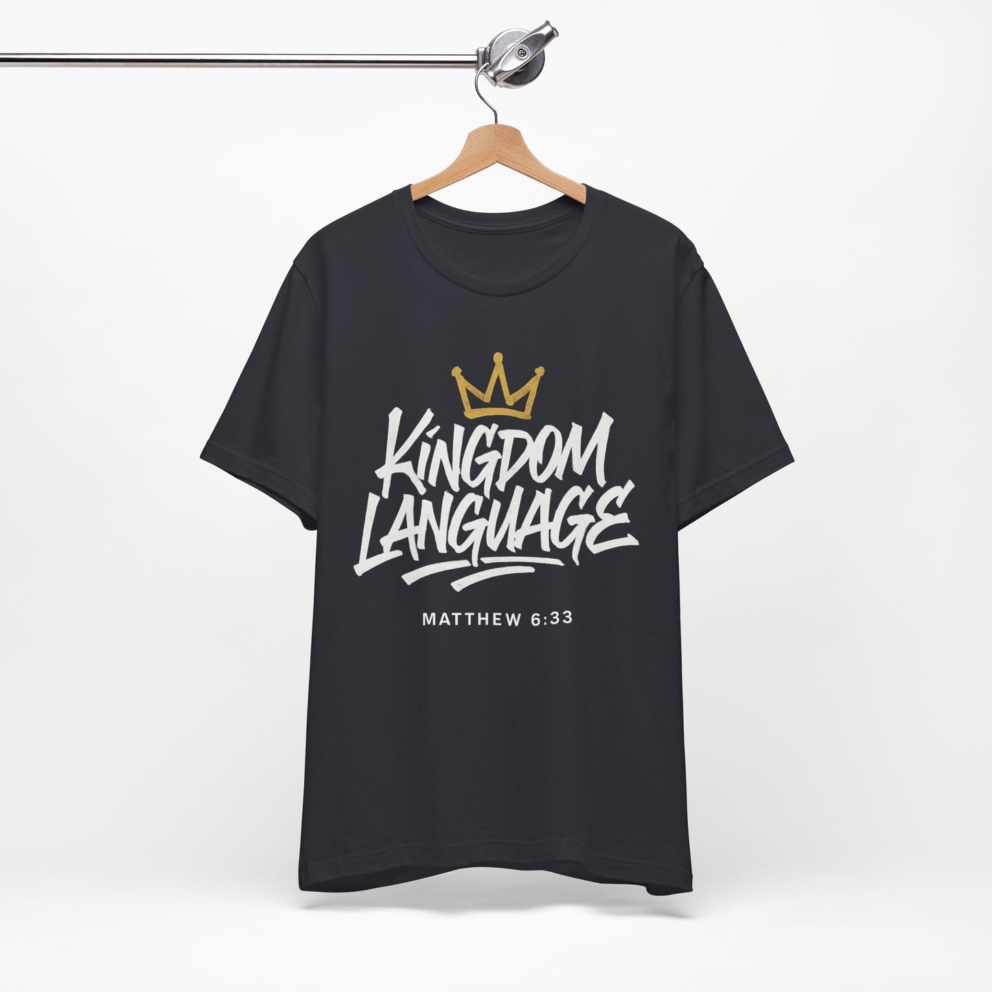 Kingdom Language Crown Tee — Christian Faith Graphic T-Shirt