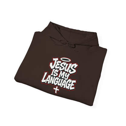 Faith Hoodie — "Jesus Is My Language" Graphic Pullover