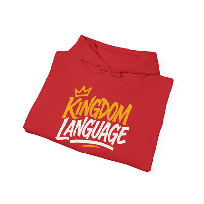 Kingdom Language Unisex Hoodie — Bold Script Christian Faith Sweatshirt