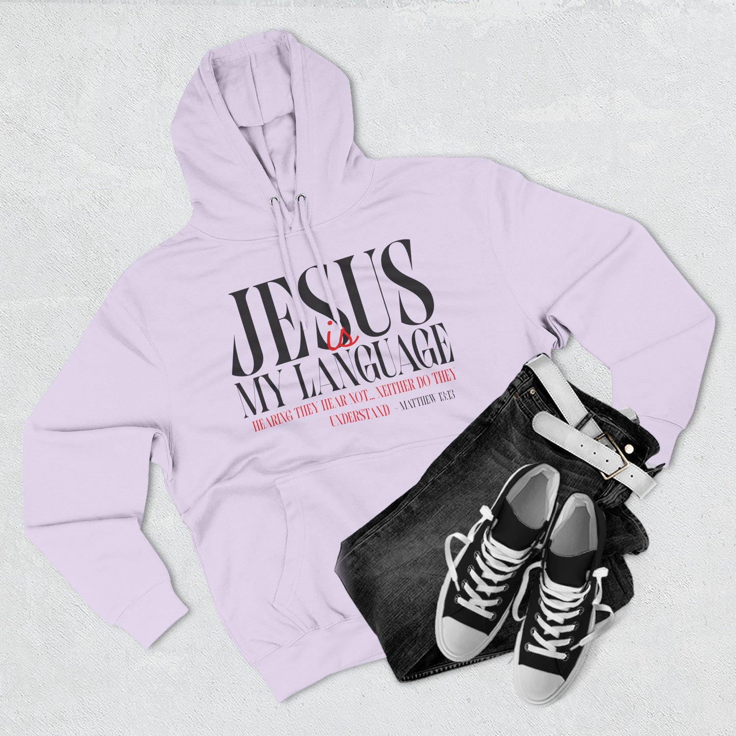 Jesus My Language Hoodie — 'English Spanish' Crossed Out Faith Pullover