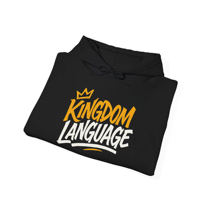 Kingdom Language Unisex Hoodie — Bold Script Christian Faith Sweatshirt