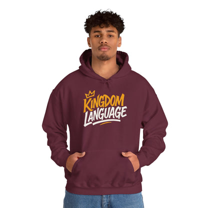 Kingdom Language Unisex Hoodie — Bold Script Christian Faith Sweatshirt