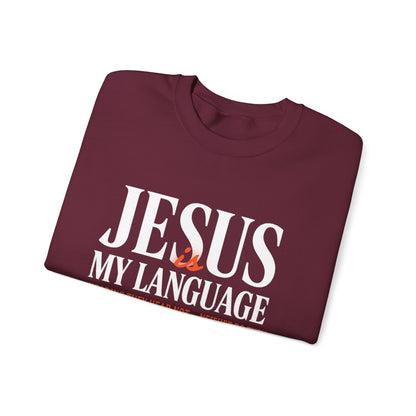 Christian Crewneck Sweatshirt — "Jesus My Language" Pullover (Matthew 13:43)