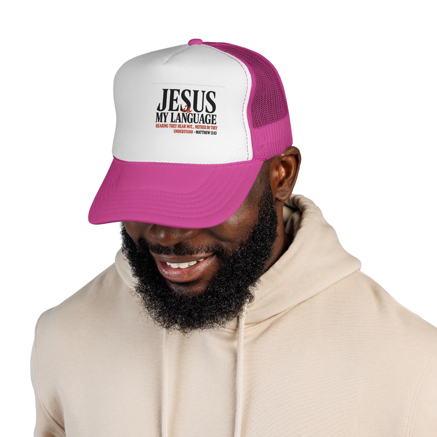 Trucker Cap — "Jesus My Language" Christian Faith Mesh Hat