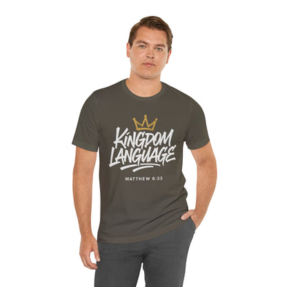 Kingdom Language Crown Tee — Christian Faith Graphic T-Shirt