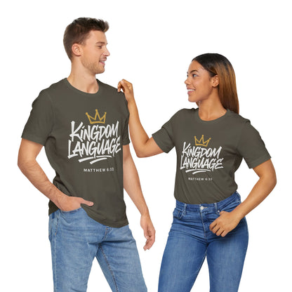 Kingdom Language Crown Tee — Christian Faith Graphic T-Shirt